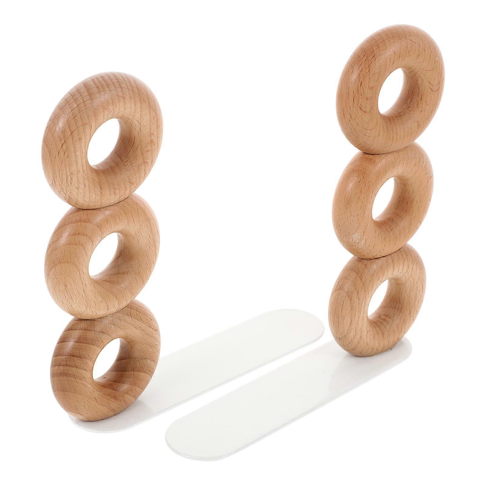 2pcs Doughnut Shaped Book Ends for Bookcase Organizers and File Holders