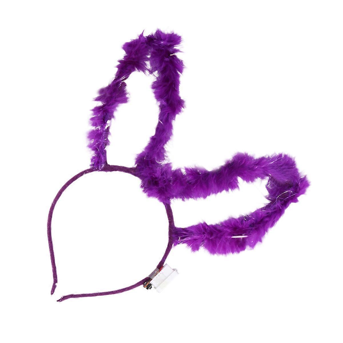 Glow In The Dark Hair Headband Accessory For Stage Performance Featuring Rabbit Ears 1PC