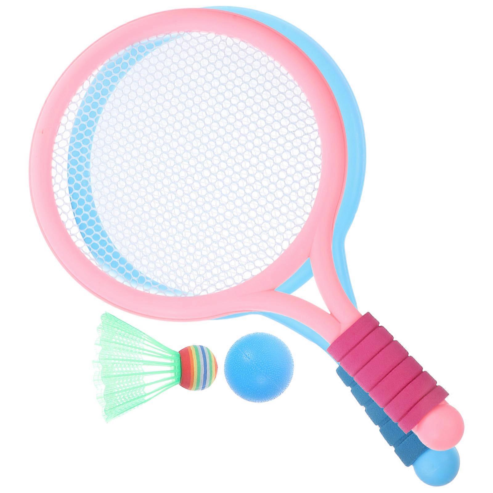 Lightweight Badminton Racket Kit with Shuttlecocks for Parent Child Interaction and Sports Development – Includes Blue or Pink Racket (Random Color)