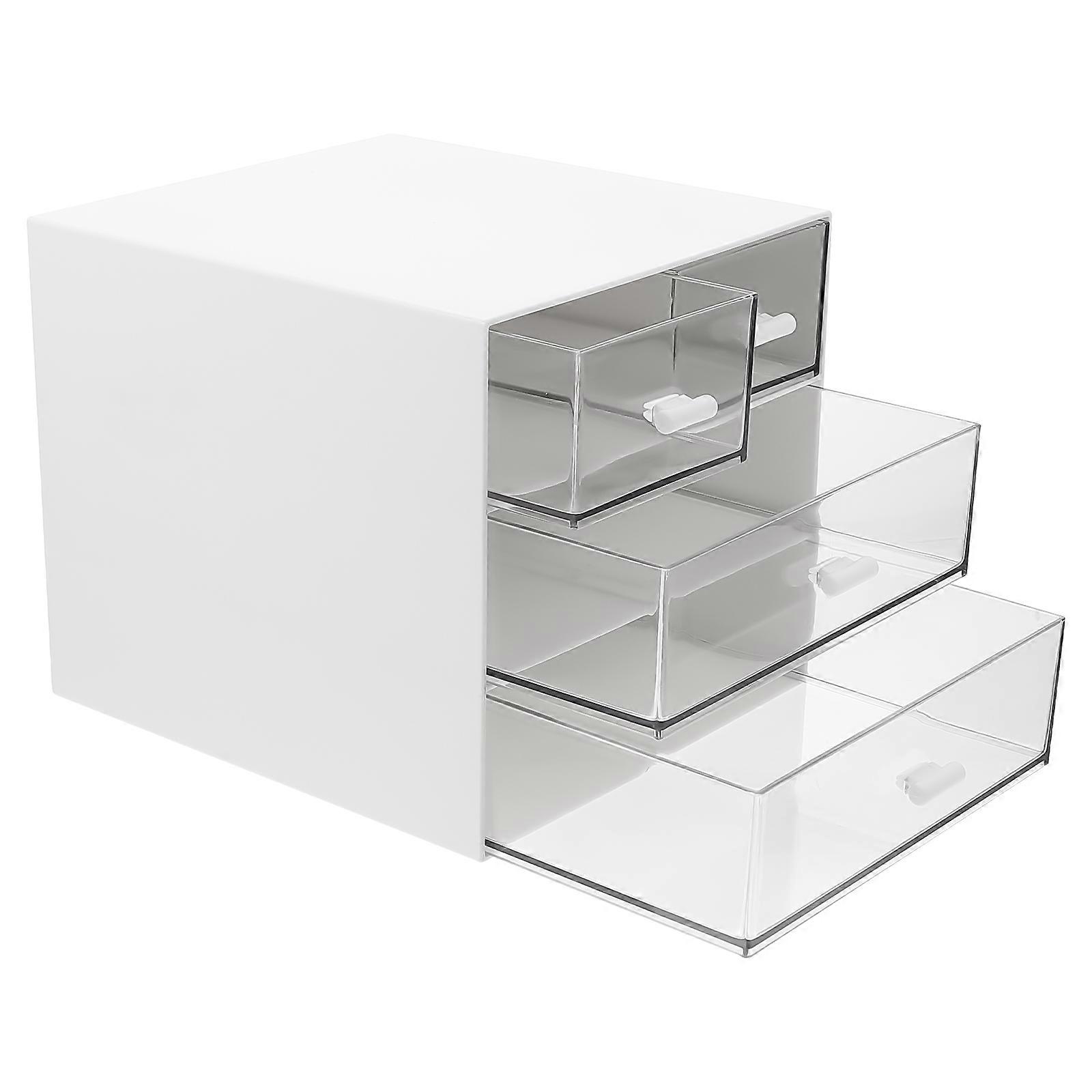 Plastic Makeup Organizer For Desktop Tidying Suitable For Home Organization Crafted From Durable ABS And PP Materials 1Set