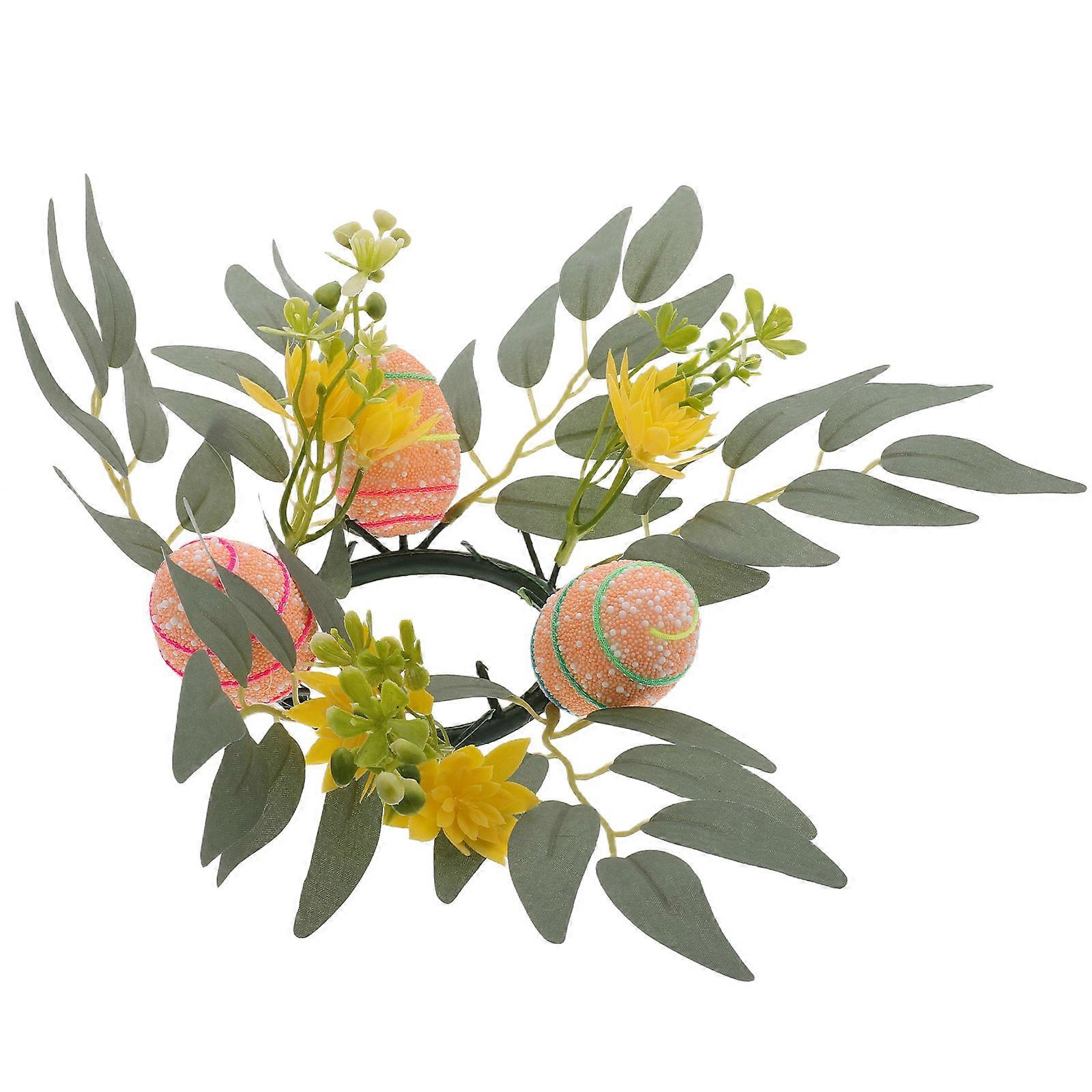 Easter Egg Candle Rings Decorative Wreaths for Spring Festive Table Settings