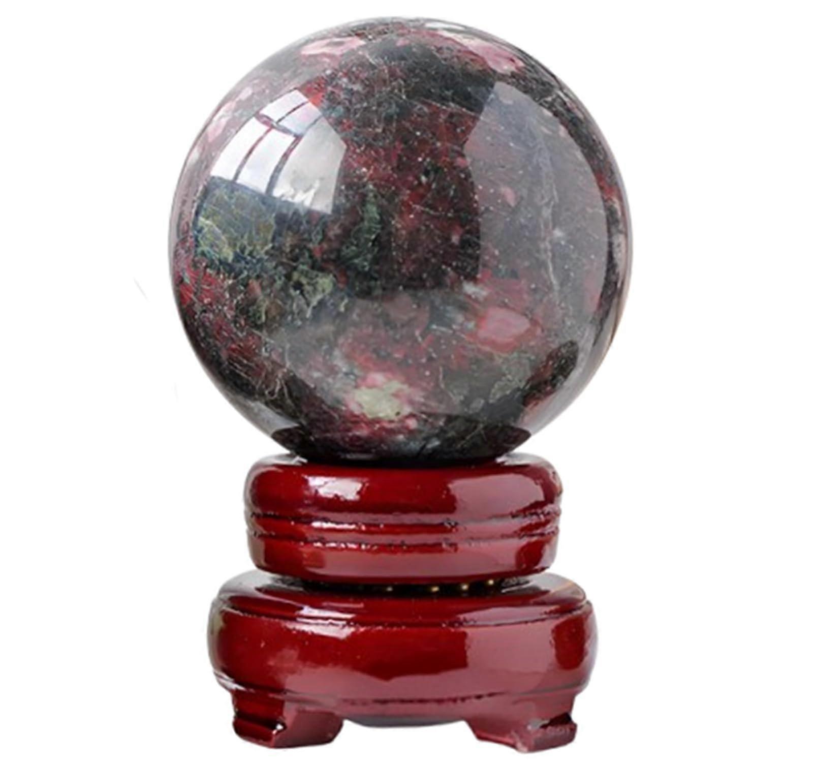 Natural rose quartz crystal ball with stand, healing, Feng Shui, 5055mm