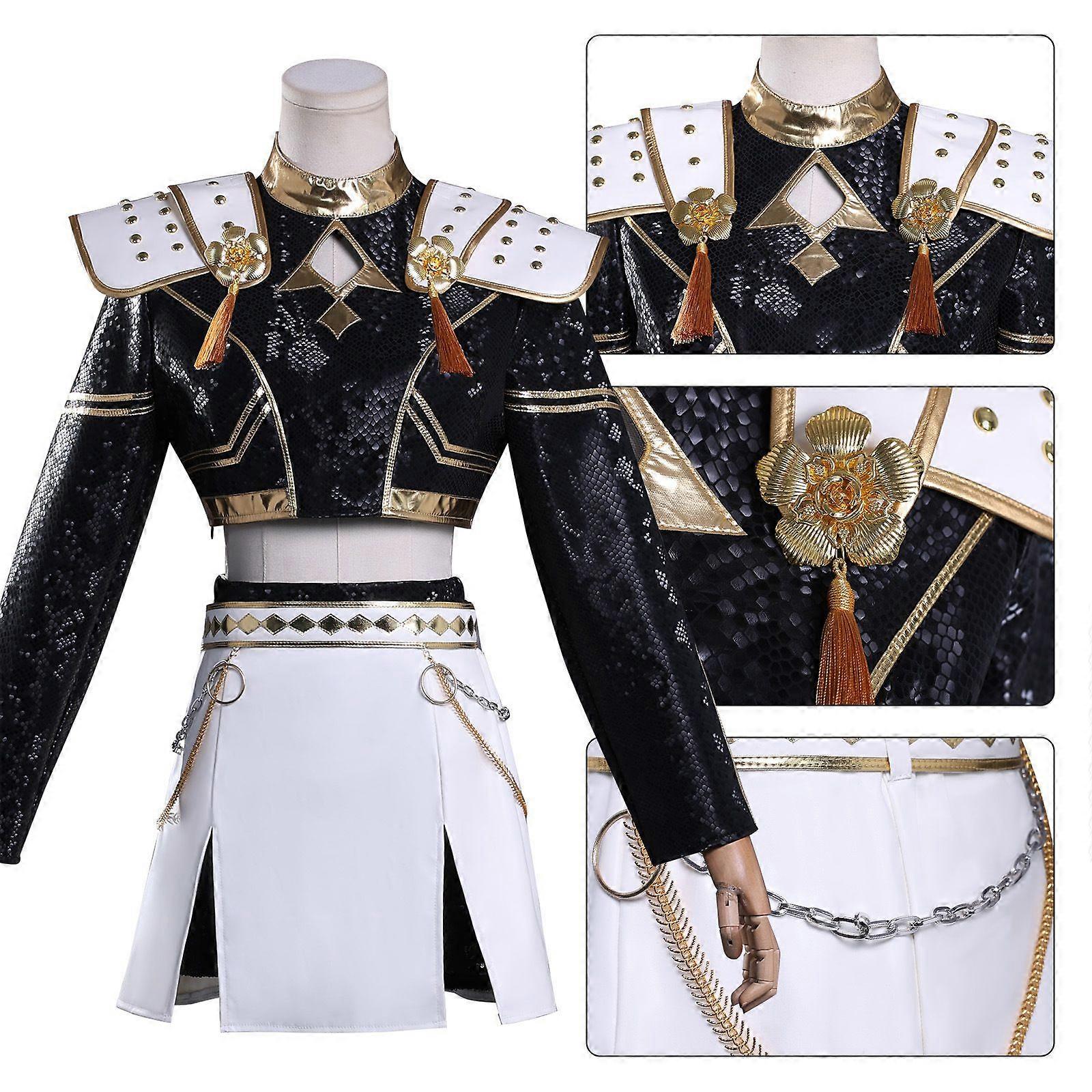 Huntix Golden Zoey weiß Kostüm KPOP Demon Hunters Zoey Cosplay Outfits