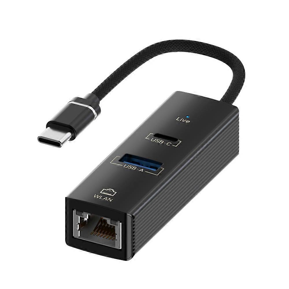 Type-C to Type-C RJ45 USB-A HUB Adapter
