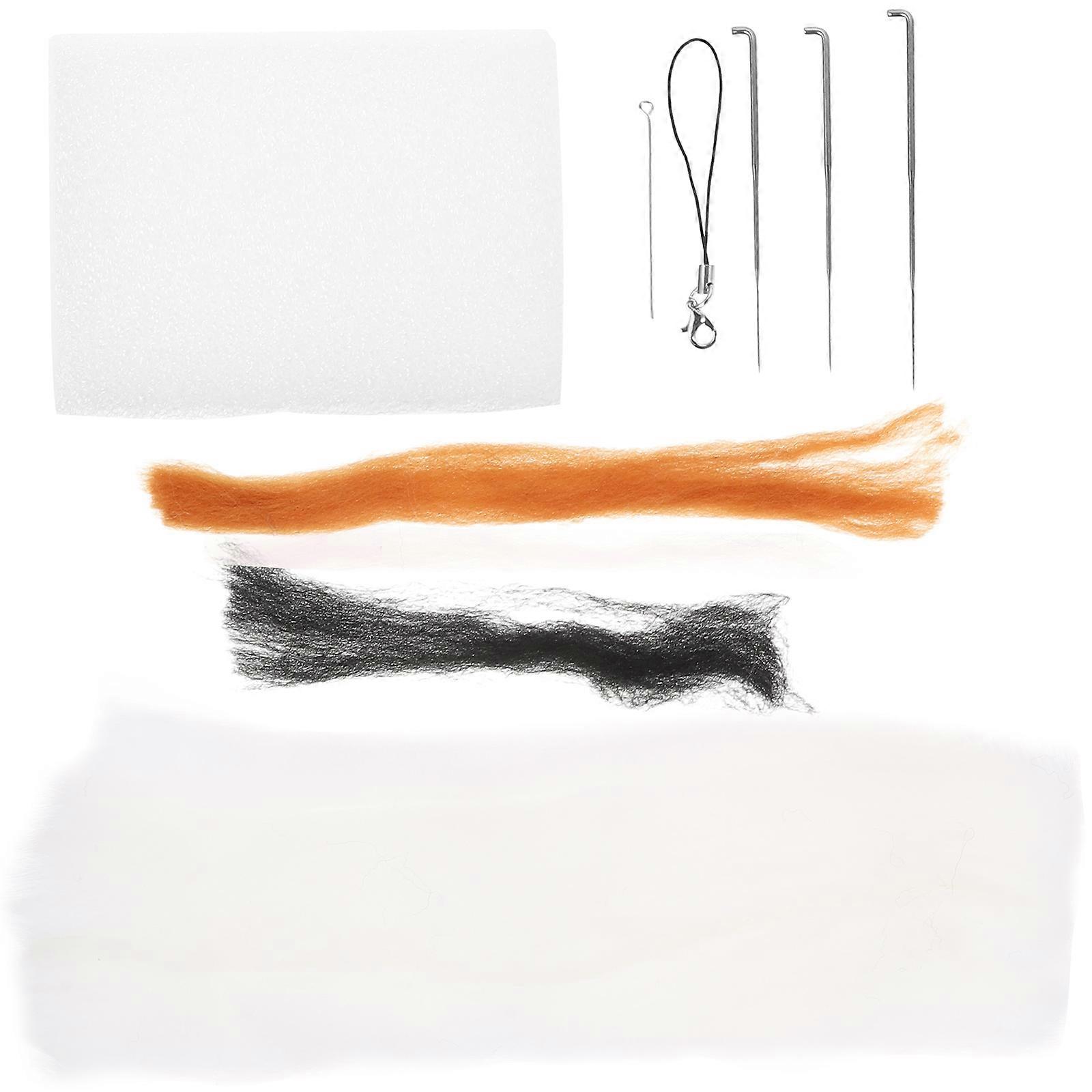 Portable Felting Kit For DIY Projects Cat Shape Assorted Color With 1 Set