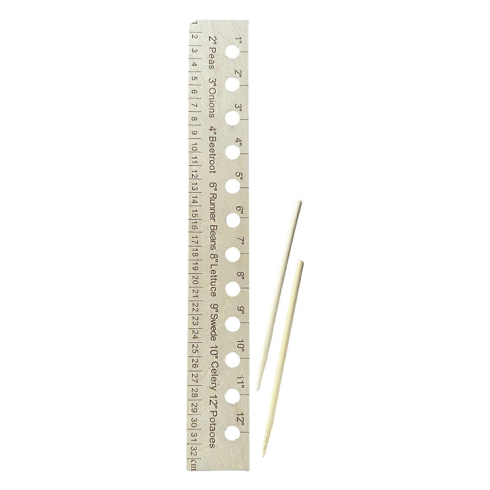 Gardening Ruler With Measurement Marking And Planting Holes For Accurate Seedling Spacing In Outdoor Flower Multicolor