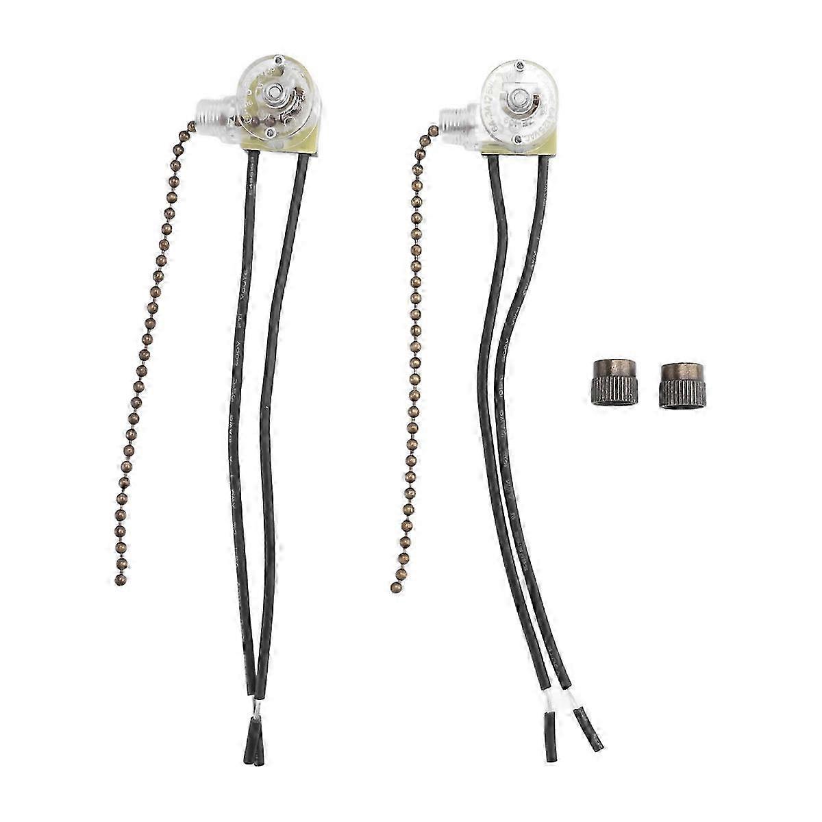 Ceiling Fan Light Switch Zing Ear ZE-109 Two-Wire Light Switch with Pull Cords for Ceiling Light FanBronze SZRH A-S