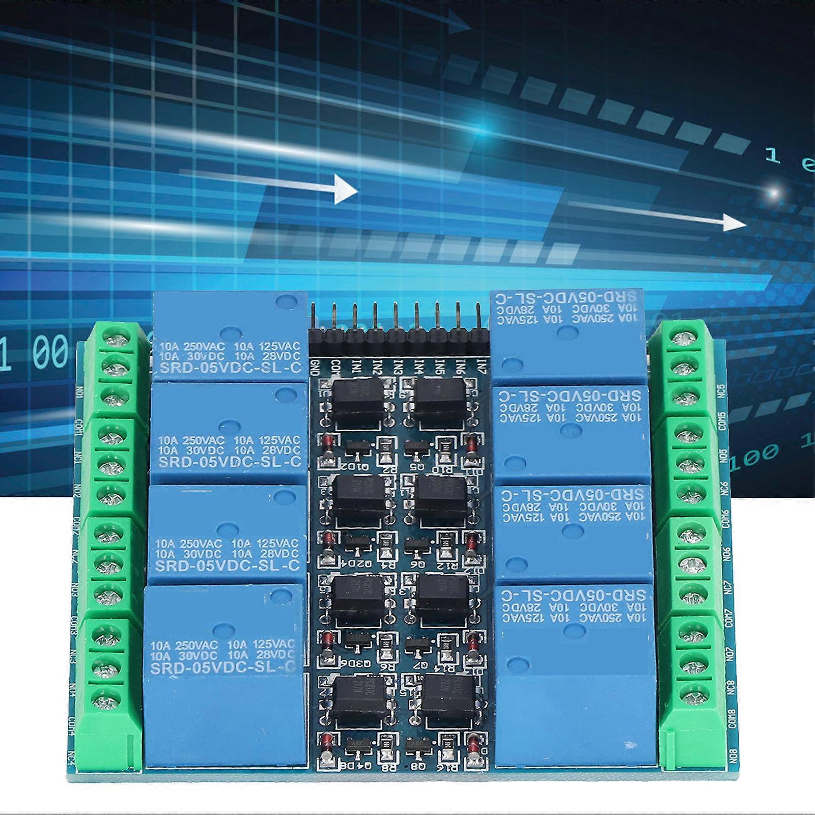 8 Channel Relay Module Optocoupler Isolation Relay Board Onboard EL817 Photocoupler 5V 10A