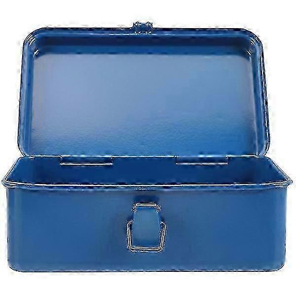 Robust Metal Toolbox with Portable Tool Organizer for Tractor Tools