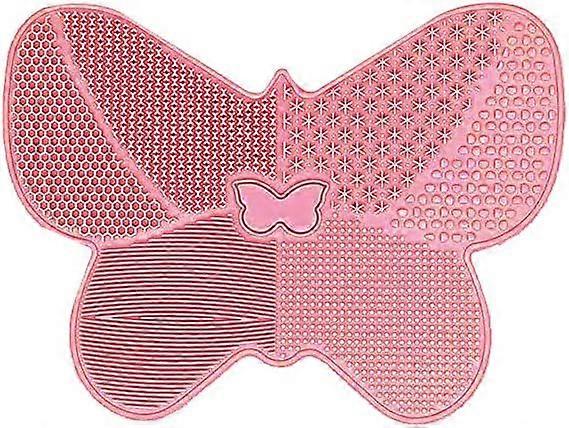 Pink Butterfly Brush Mat - Suction Cup Cleaning Pad