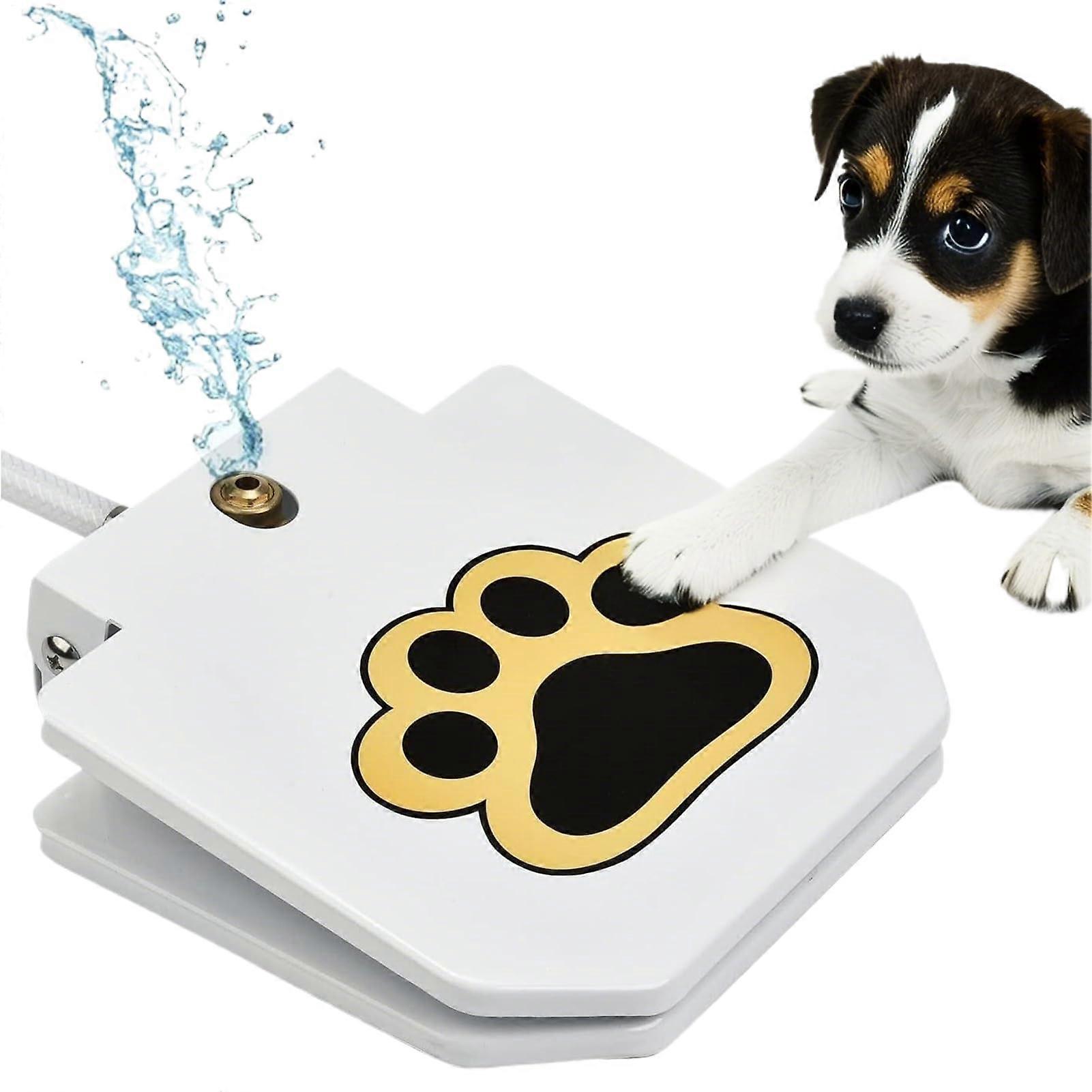 Outdoor Water Fountain For Dogs Step Activated Drinking Feeder With Hose Connection Adjustable Backyard Sprinkler