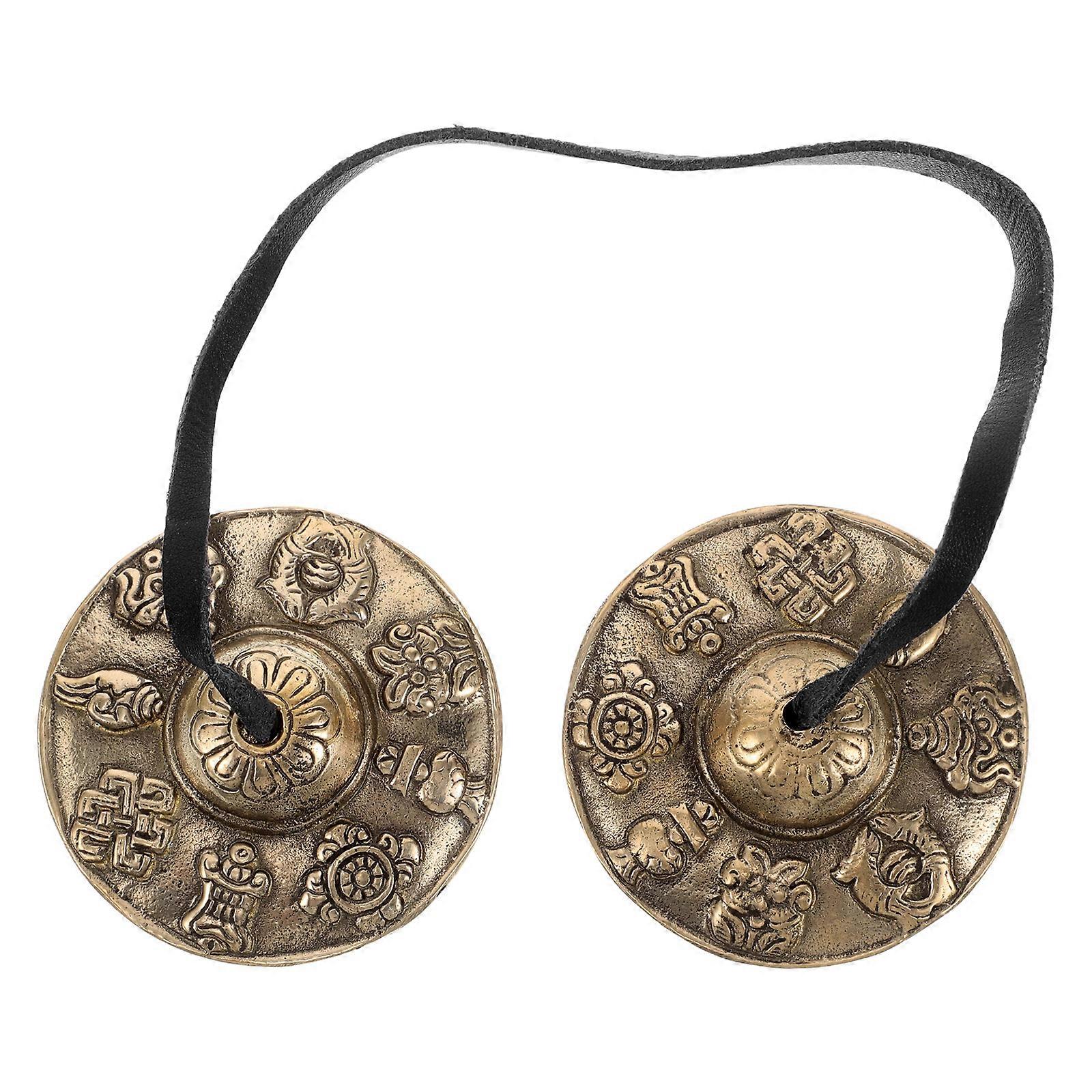 Brass Tingsha Bells Finger Cymbals for Meditation, Relaxation, and Mindfulness Ritual and Celebration Musical Accessory