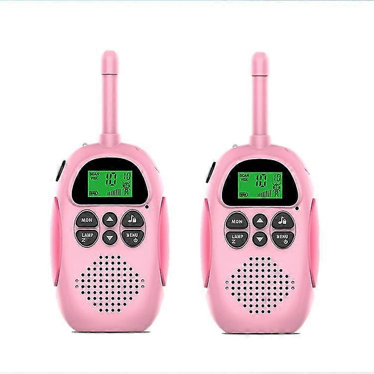 Wireless Parent-Child Intercom with 3km Range & Bluetooth Sound Transmission - Pink Pair for Kids, Interactive Toy Gift