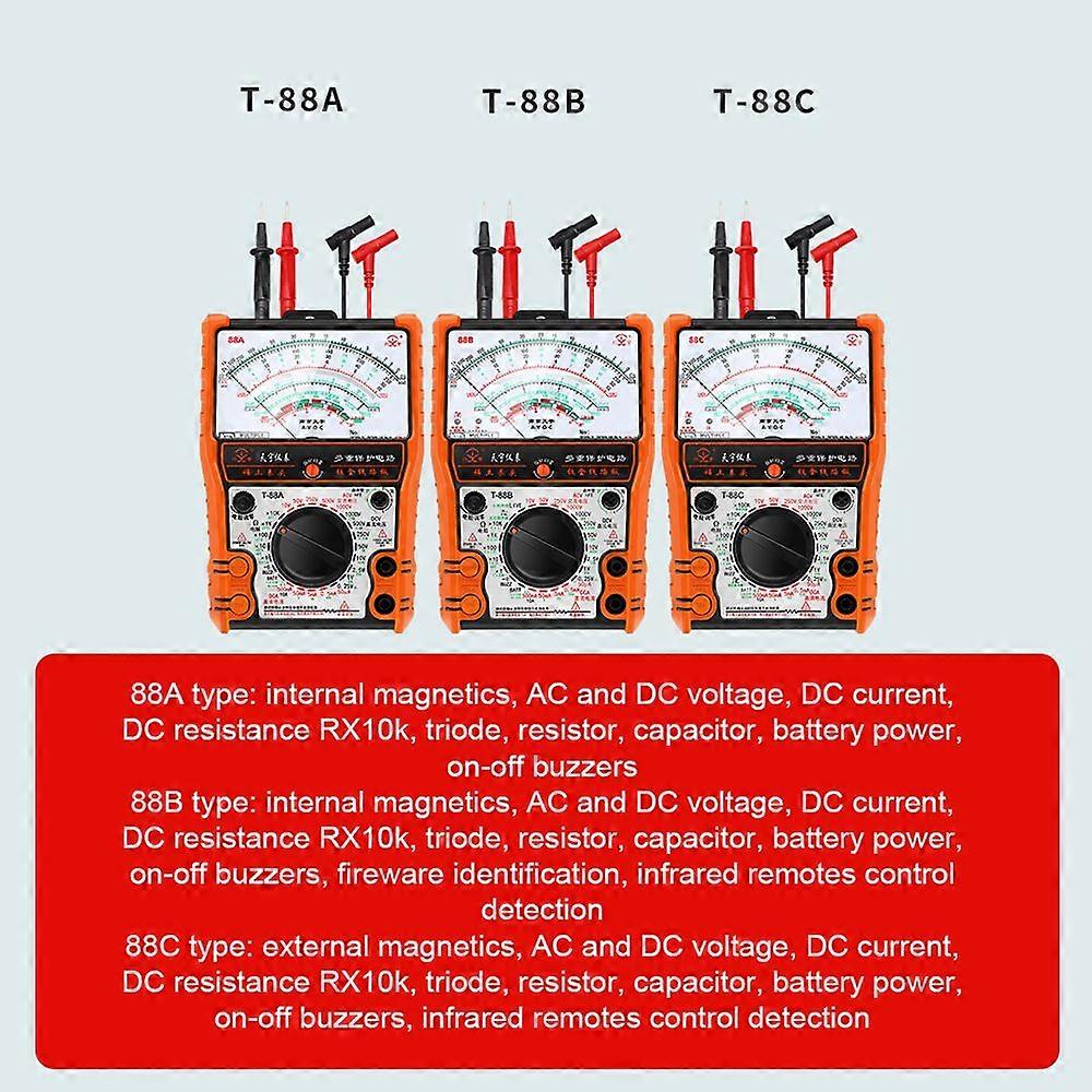 2500V Pointer Multimeter Volt-Ammeter Voltage Direct Current Current Triode Resistor Capacitor Battery Power On-off Buzzers Multifunction Analogs Poin