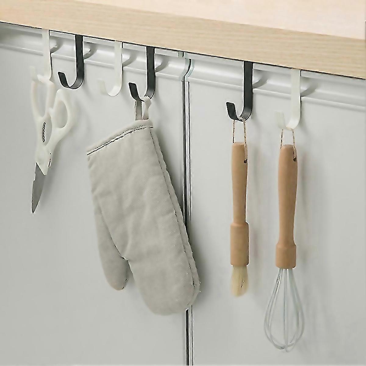 For Multipurpose Hooks Kitchen Cabinet Door Back Hanging Rack Hook Black