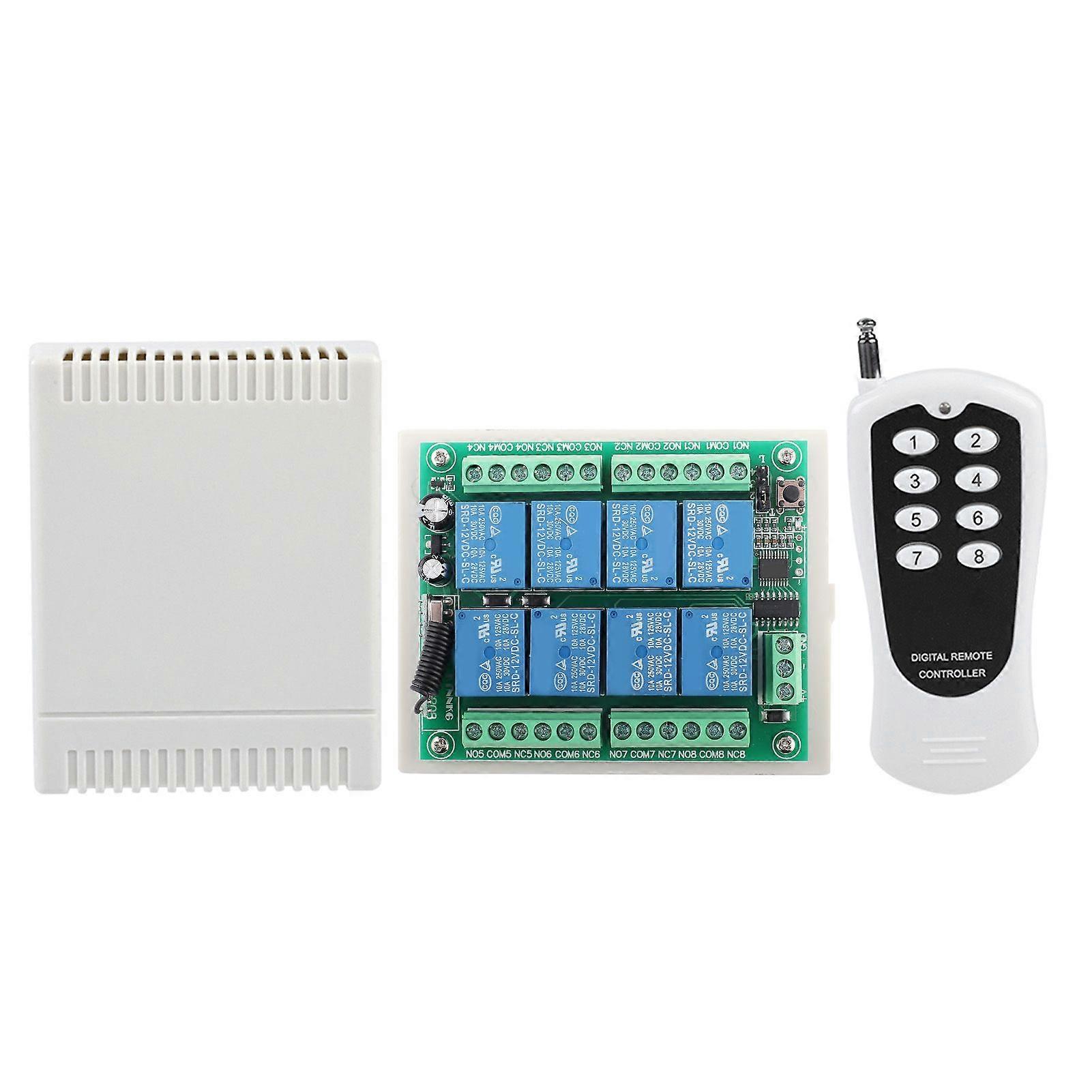 Multifunction 8way Learning Remote Control Switch Wireless Relay Switch Receiver Replacement