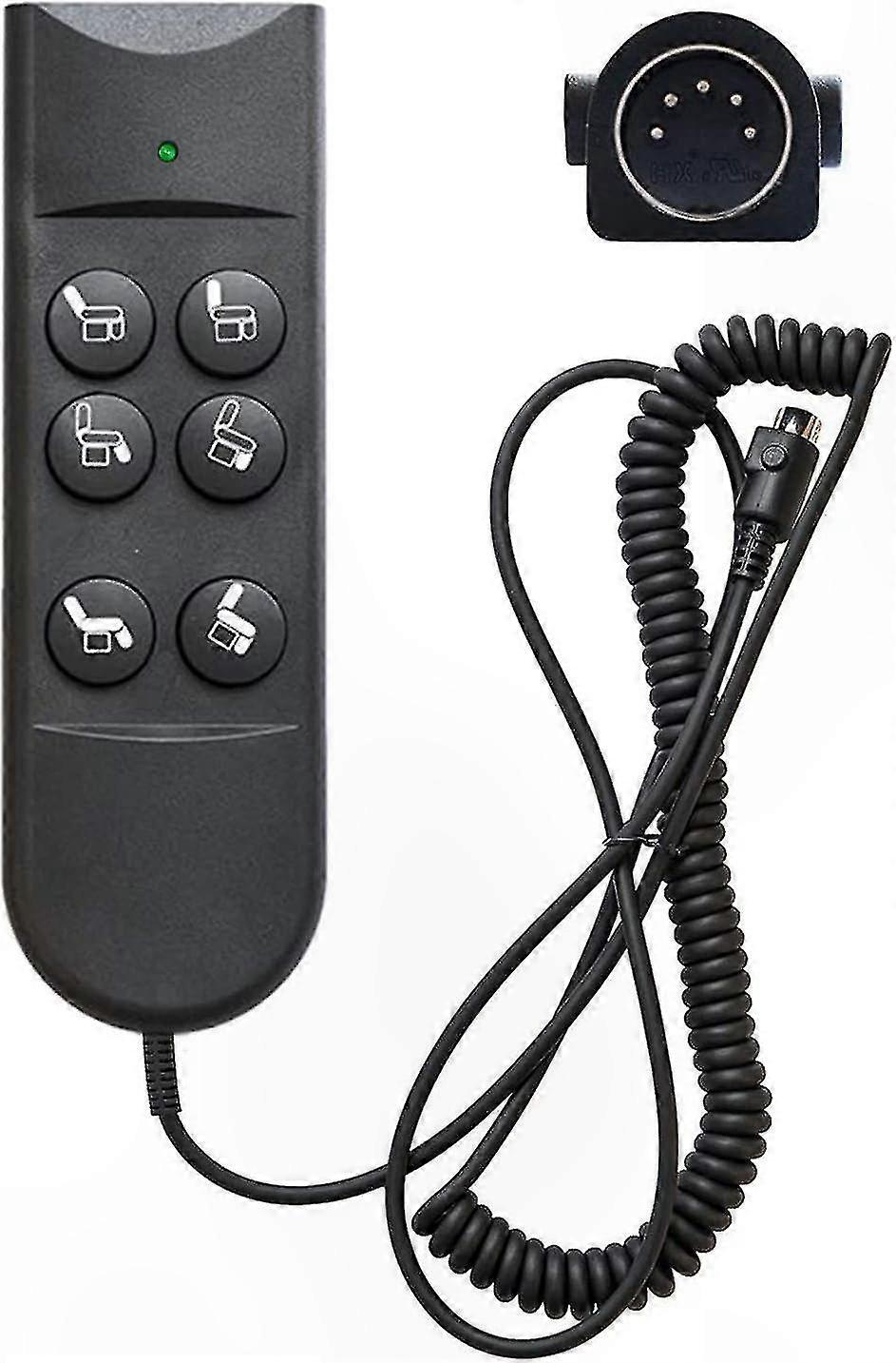 6-Button Universal Remote for Recliners and Lift Chairs with 5-Pin Connector