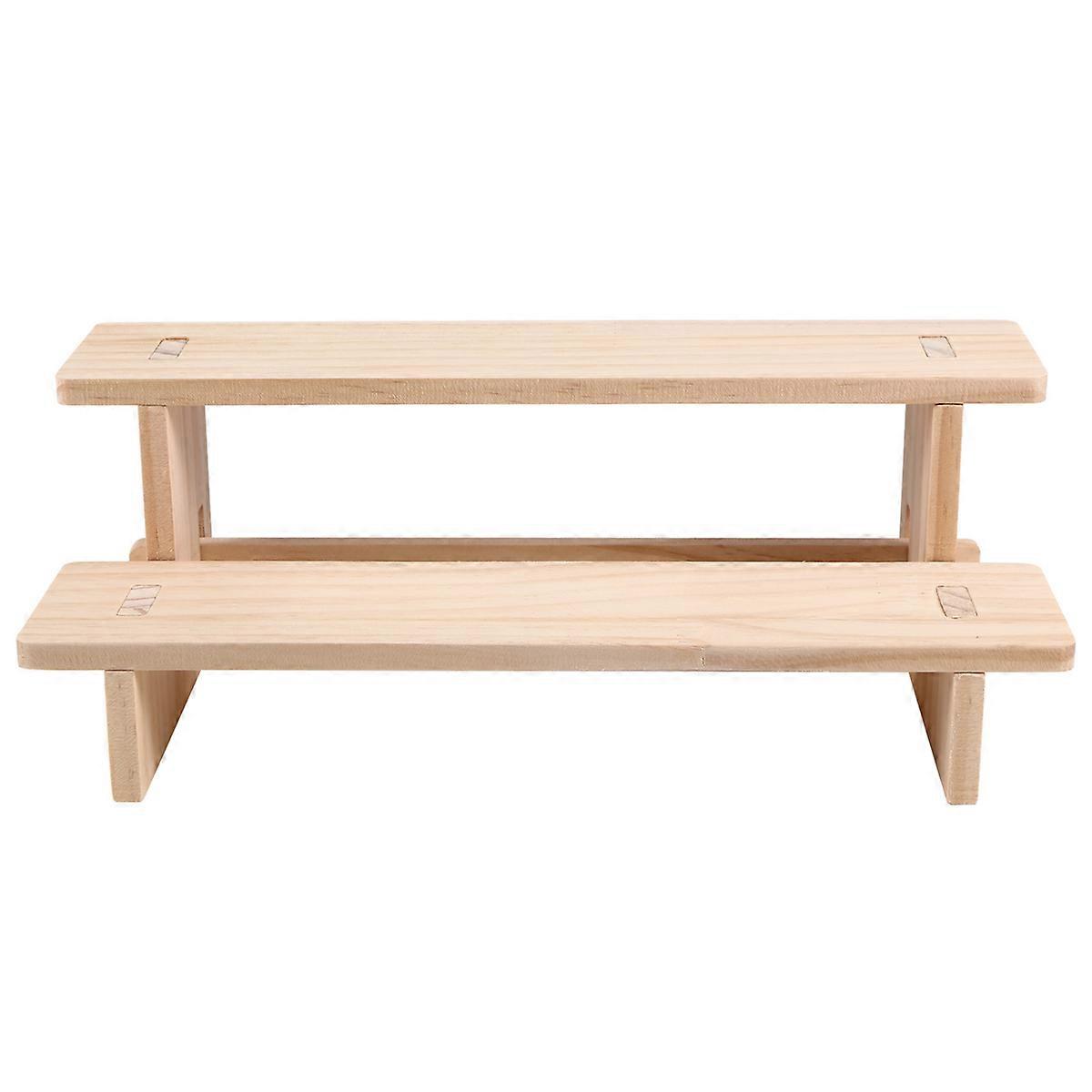 Two-Story Wooden Display Stand, Perfume and Cosmetics Desktop Stand, Also Suitable for Kitchen Utensils.