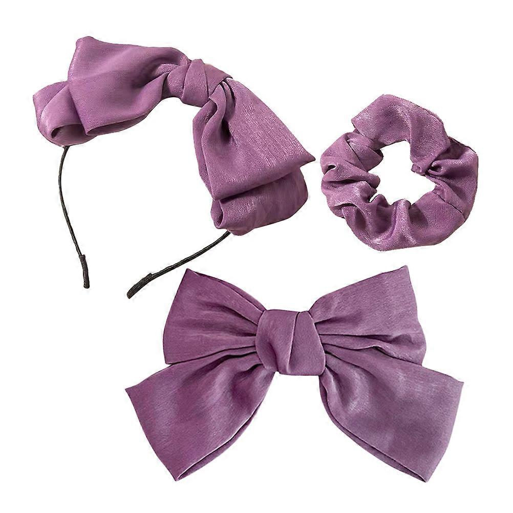 Stylish Hair Accessories Set for Teens Scrunchy, Ponytail Holder, Bow Clip & Headband Durable Cloth Design for Everyday and Special Occasions