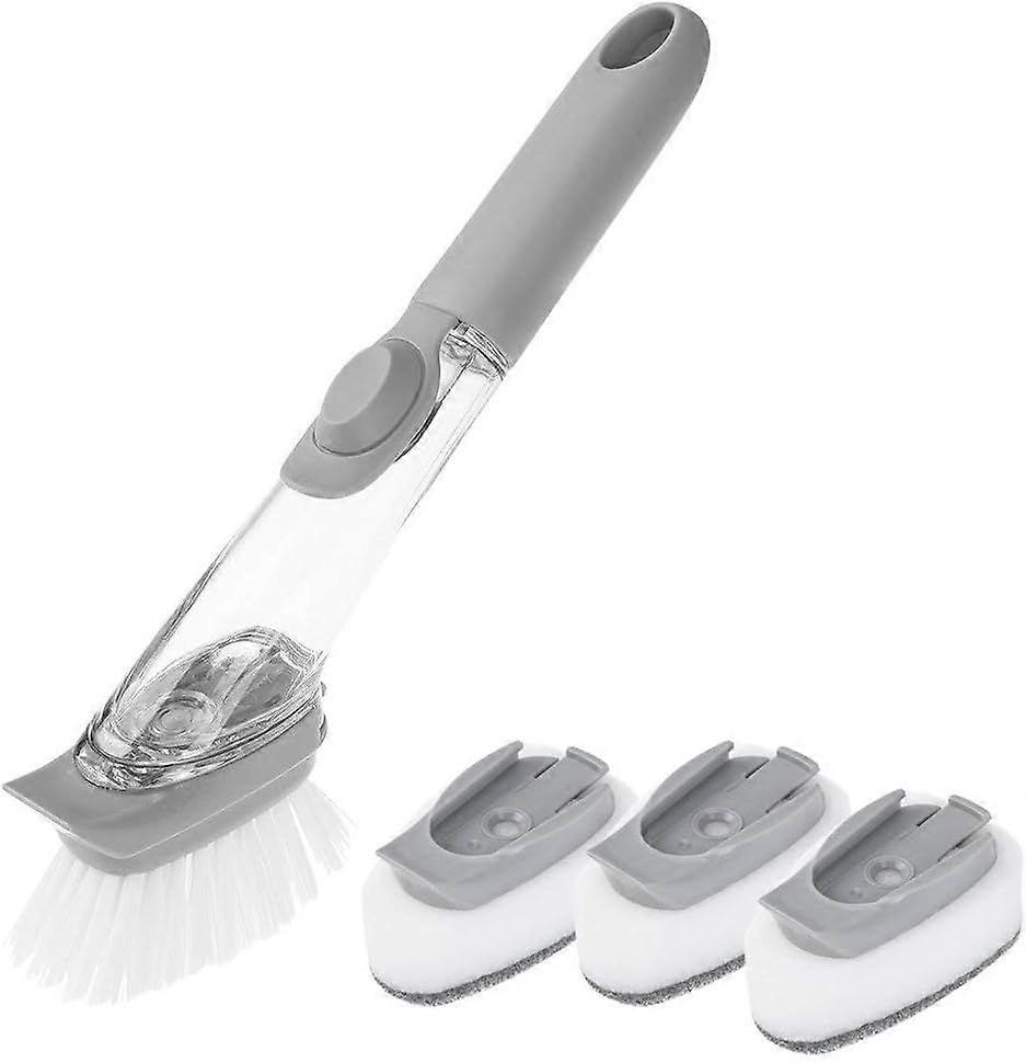 Kitchen Scrubber Dish Soap Dispenser Dish Brush Practical Kitchen Cleaner 1