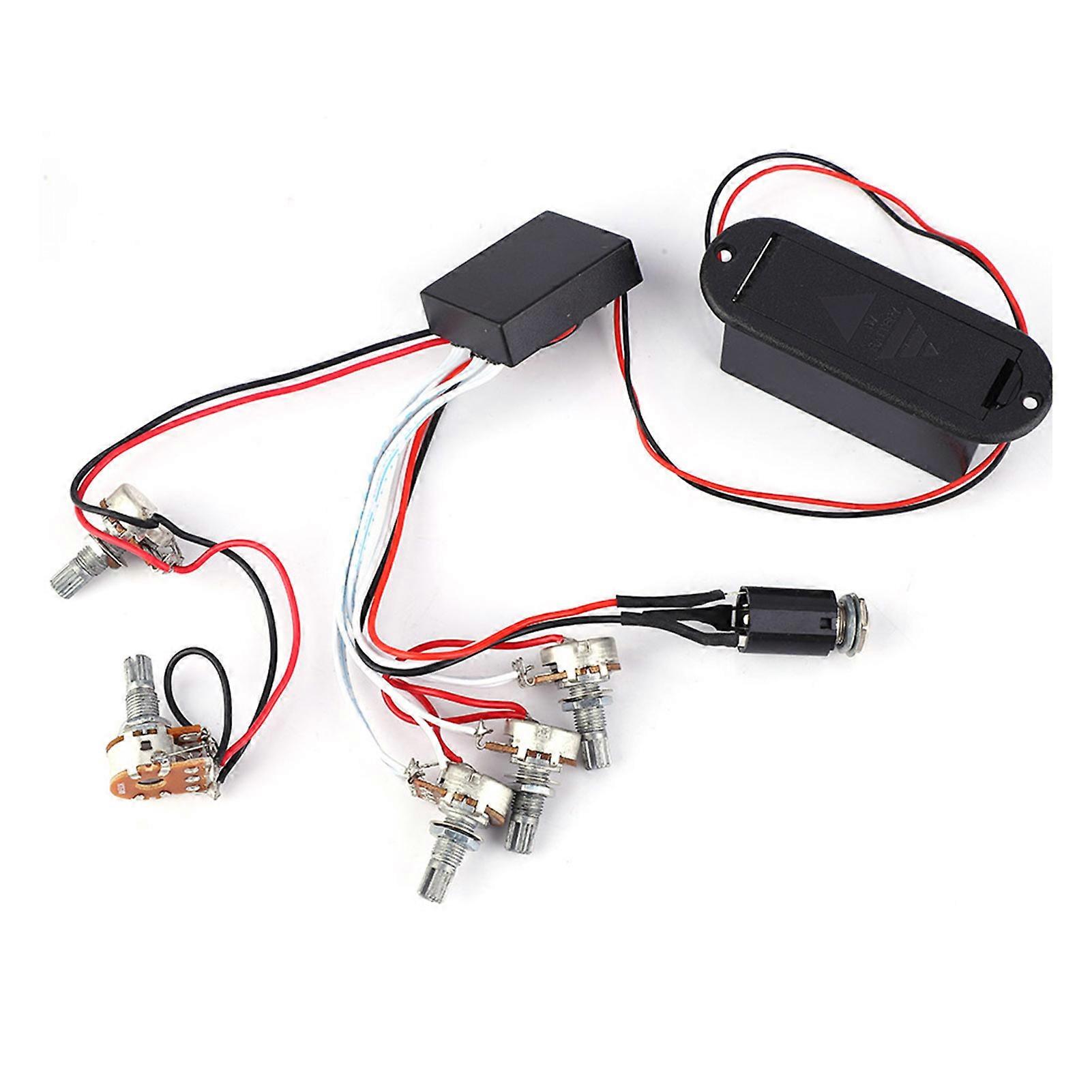 3-band active equalizer for guitar, preamp, bass pickup circuit