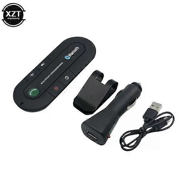NEW Speakerphone 4.1+EDR Wireless Bluetooth-compatibl Handsfree Car Kit MP3 Music Player USB Power Audio Receiver Sun Visor Clip