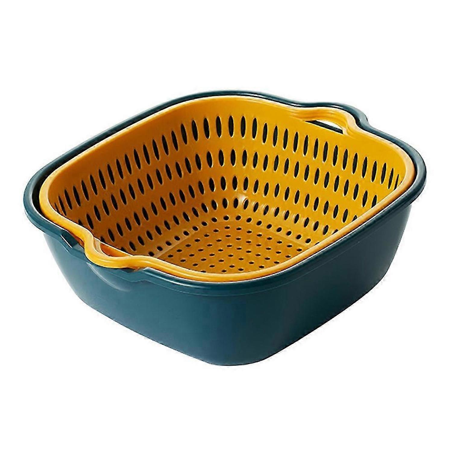 Baskets Fruit Washing Basket Multifunctional Drain Basket Stackable Sinks Kitchen Colander Set for Draining C