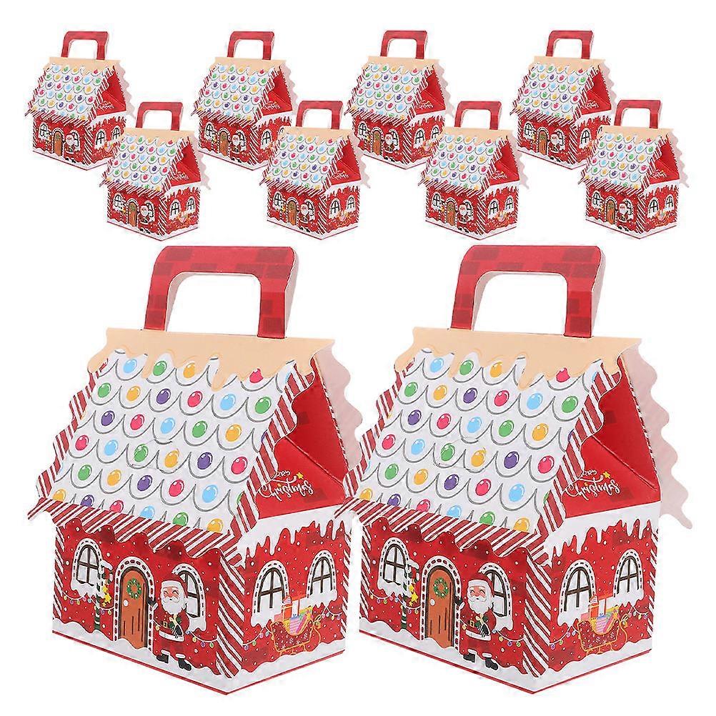 Christmas Candy Boxes House Treat Boxes with Carry Handle 30Pcs