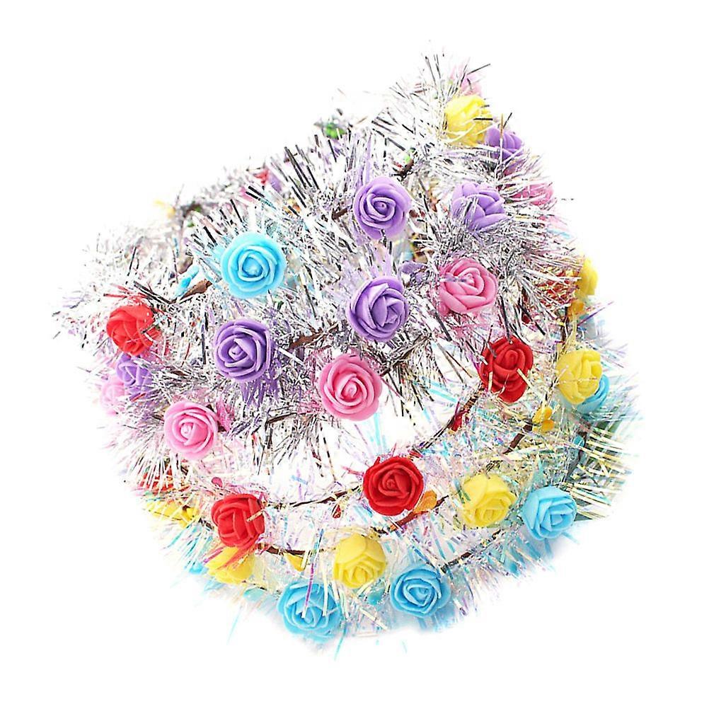 LED Flower Wreath Handmade Women Headband with 10 Leds Light Simulation 6Pcs