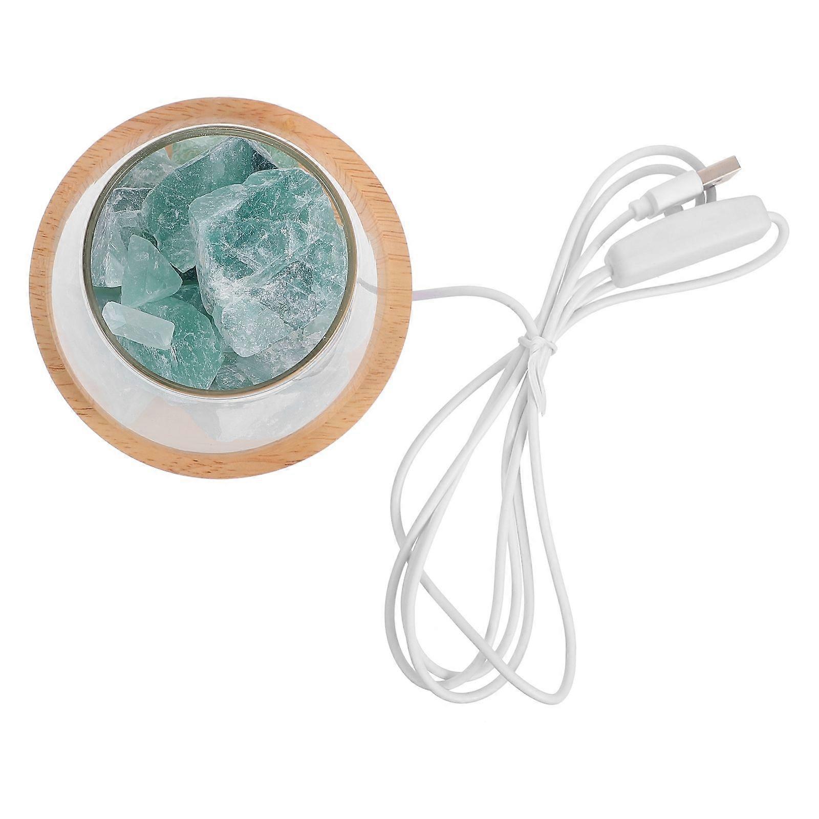 Green Crystal Stone Aroma Lamp for Decoration Use Without Essential Oil