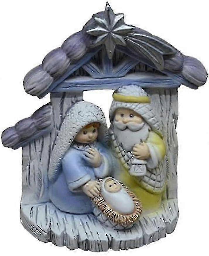 Religious Nativity Scene Resin Statue Ornament for Christmas Decor - Ya
