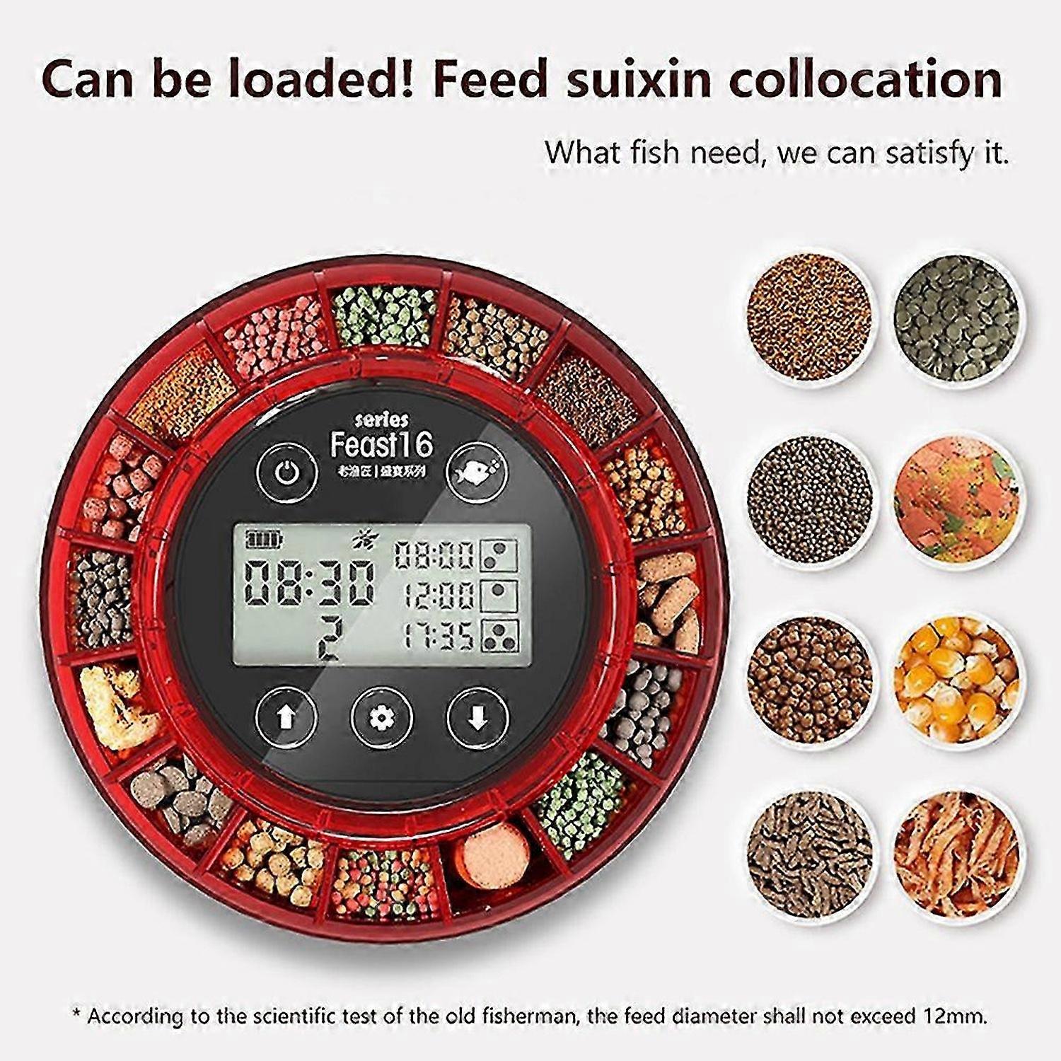 Aquarium Automatic Fish Feeder Automatic Food Dispenser with Timer Rechargeable Timer Feeder with USB Cable LCD Display