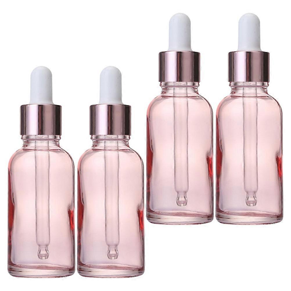 Leak-Proof Dropper Bottles Convenient Glass Sub Bottles for Diy Projects Travel Friendly and Home Use in Pink 4Pcs