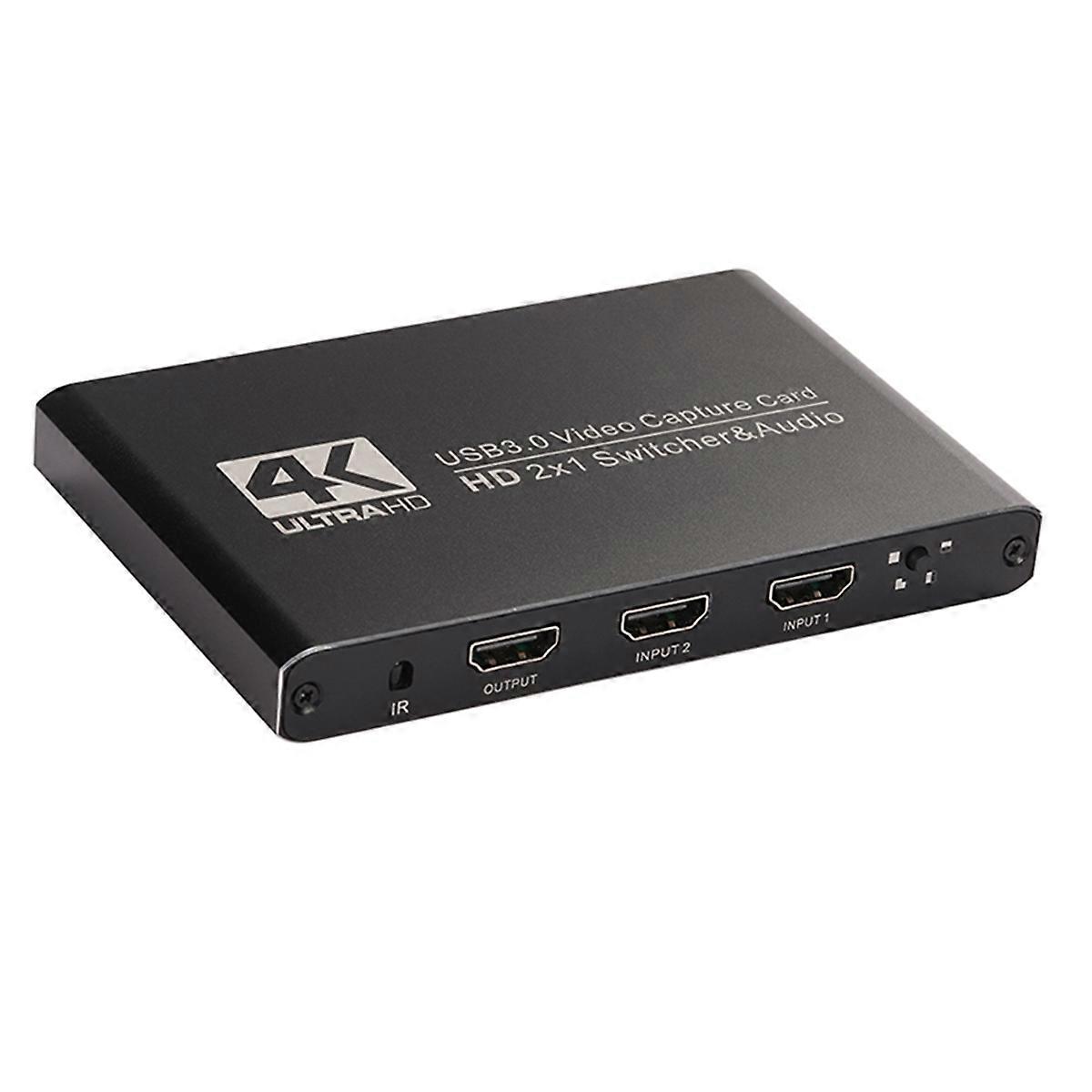 2x1 Dual Screen Cutting Video Capture Card -Compatible 2 Channel to USB3.0 Switcher Audio OBS Game Grabber Streaming