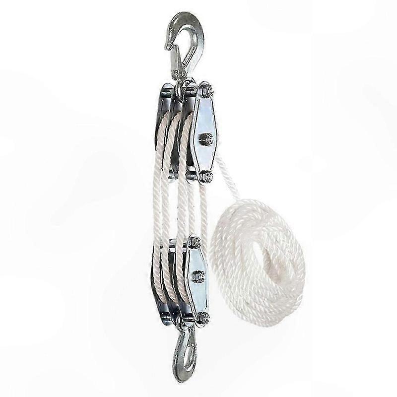 Heavy Duty Pulley System with 15m Rope for Lifting and Hoisting Operations