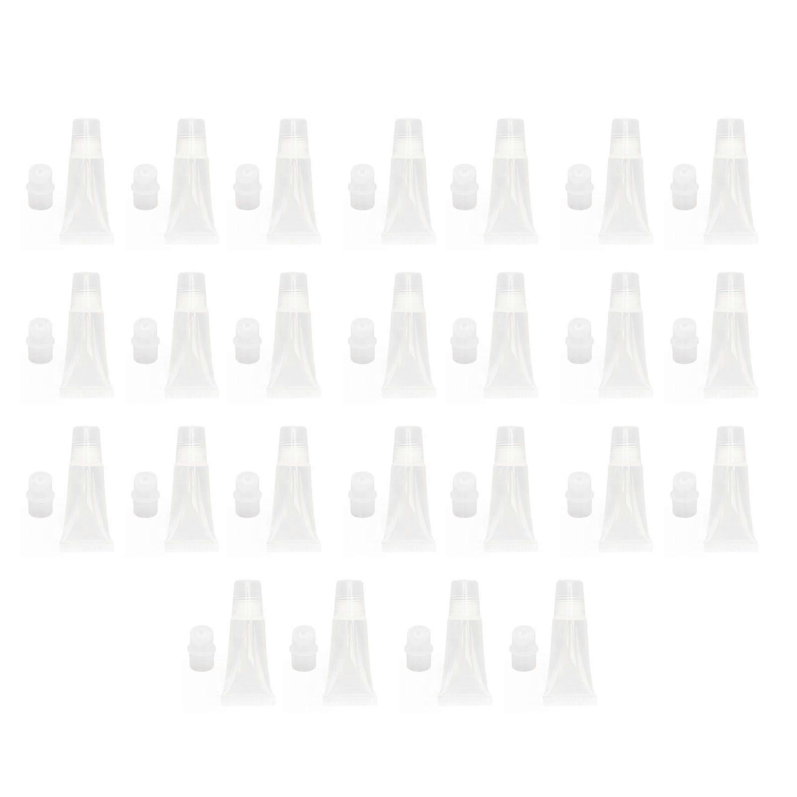 25pcs Lip Gloss Tube Refillable Clear Soft Mini Empty Cosmetic Container for Shampoo Body Lotion 5ml