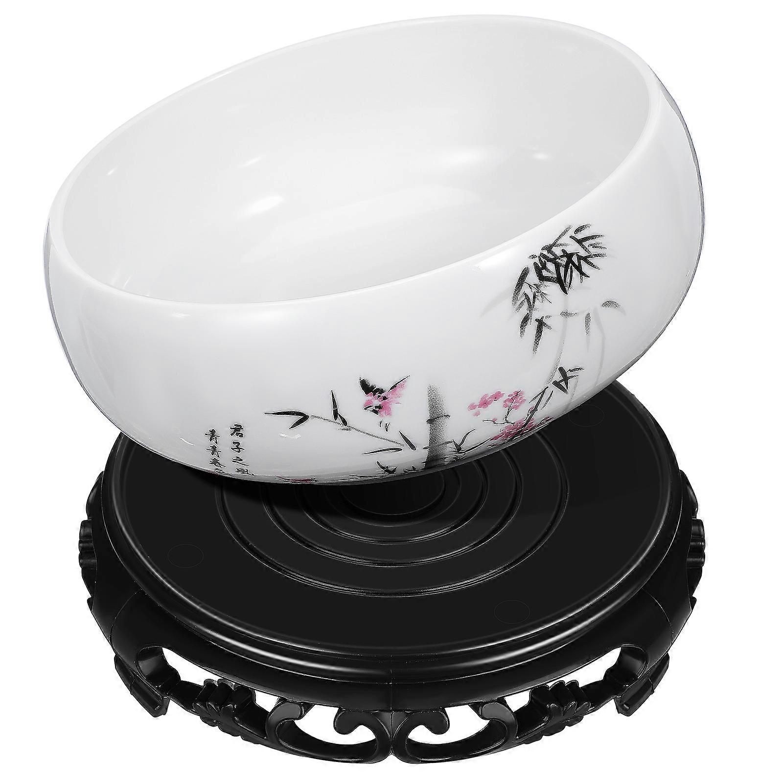 Ceramic Hydroponic Planter Pot for Plant Storage 2Pcs with Plastic Base