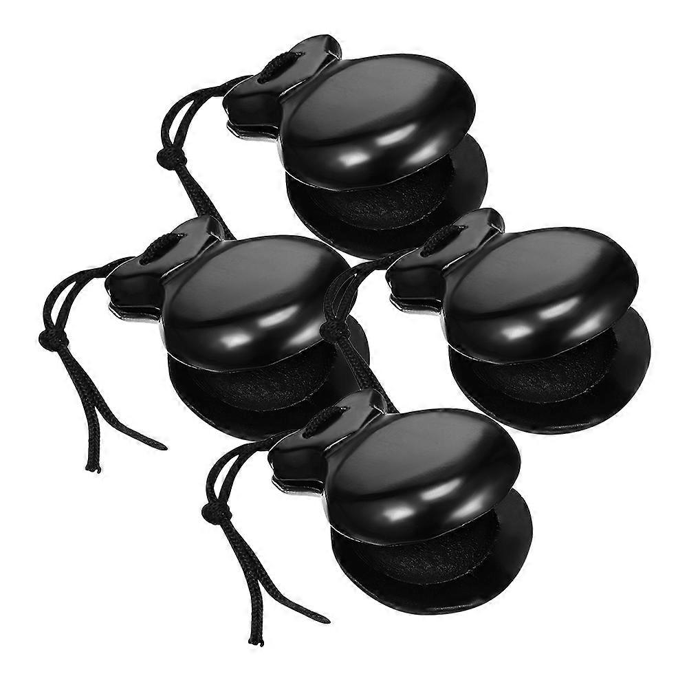 Wooden Castanets Castanets Percussion Instruments for Playing 12Pcs Black