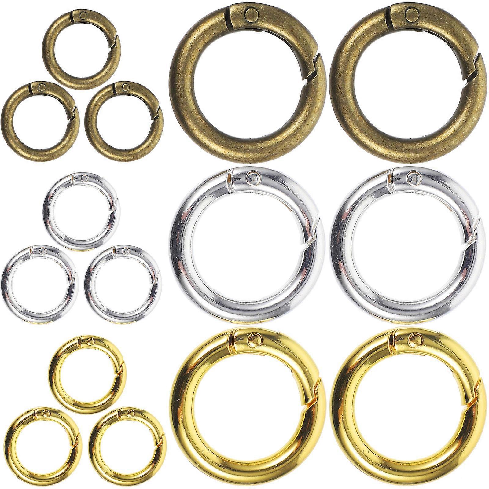 Assorted Color Key Rings for Keychains with Spring O-Rings 75 Pieces Bulk