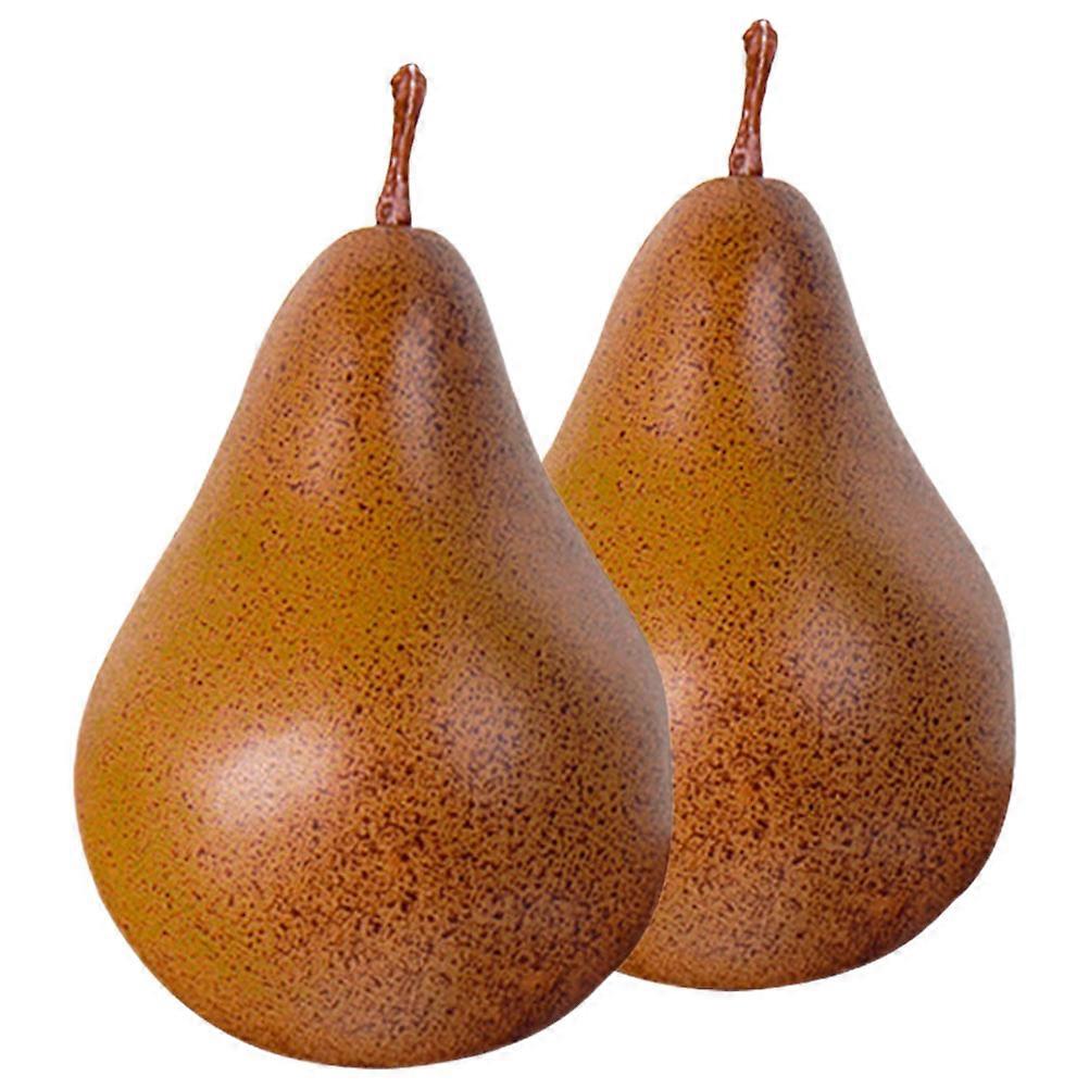 Artificial Pear Foam Prop for Decor 6Pcs Realistic Coffee Fruit Model