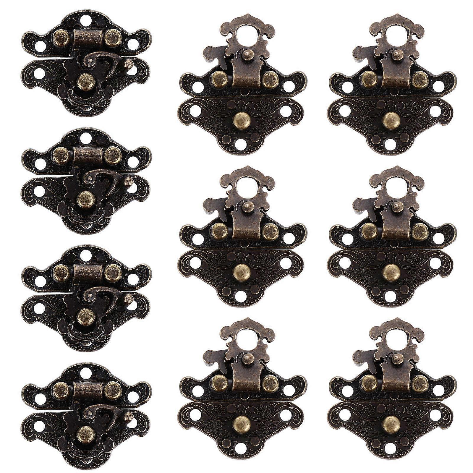 Decorative Latch Hasp for Wooden Box Buckle with 20Pcs Antique Style