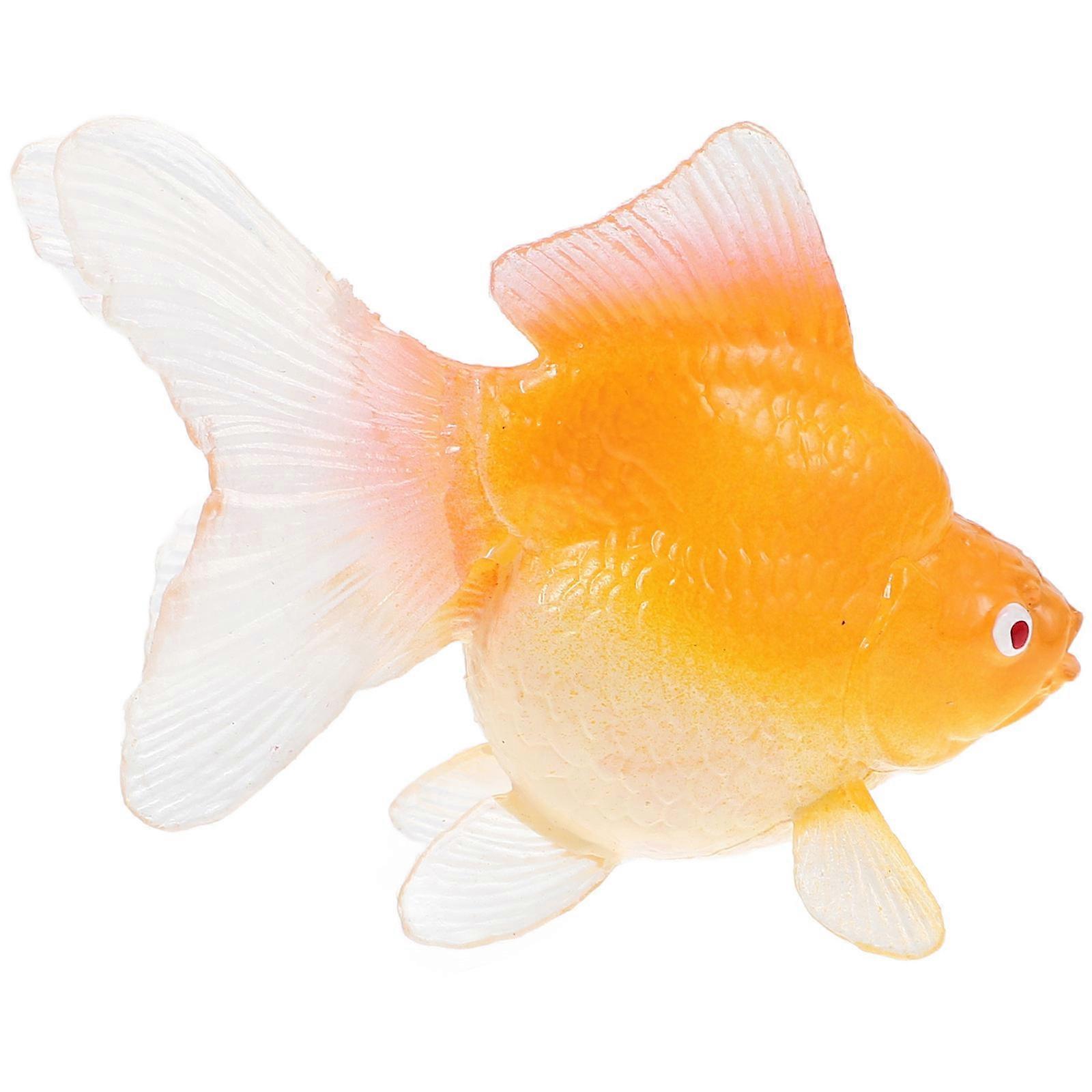 Yellow Miniature Fish Figurines ABS Decor for 4Pcs Mini Fish Decorations