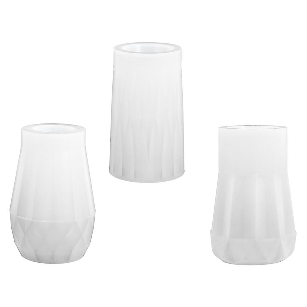White Silicone Vase Mold for Handmade Craft 3Pcs DIY Epoxy Mold Kit