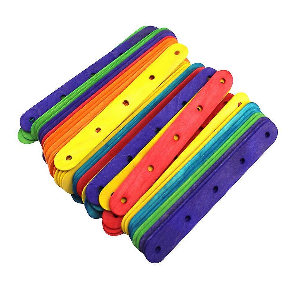 Wood Craft Sticks for DIY Activities with 100Pcs Colored Jumbo Sticks