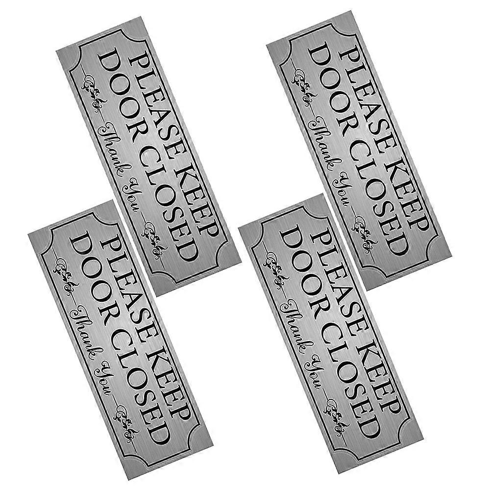 Waterproof Door Sign Please Keep Door Closed Sticker 4Pcs