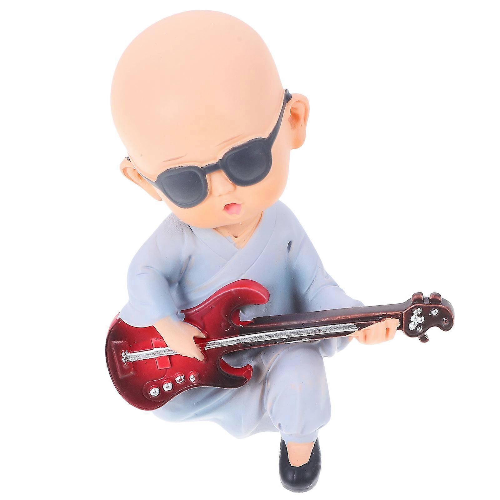 Desktop Monk Ornament Resin Monk Decor for Car Dashboard 4Pcs Set