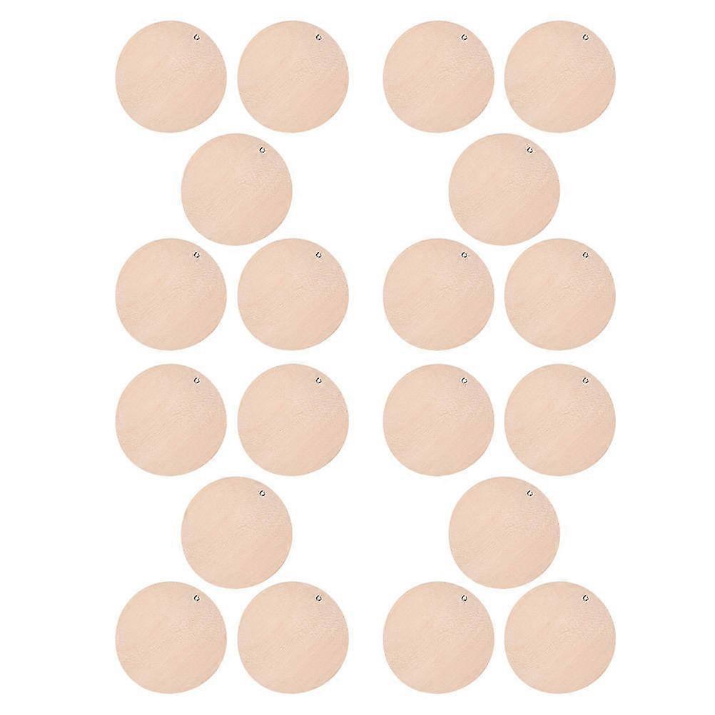 DIY Wood Round Chip Single-Hole Solid Wood Chip for 200Pcs