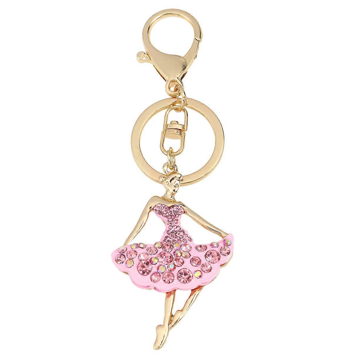 Ballerina Key Ring for Keys Holding with Sparkling Rhinestones 3Pcs