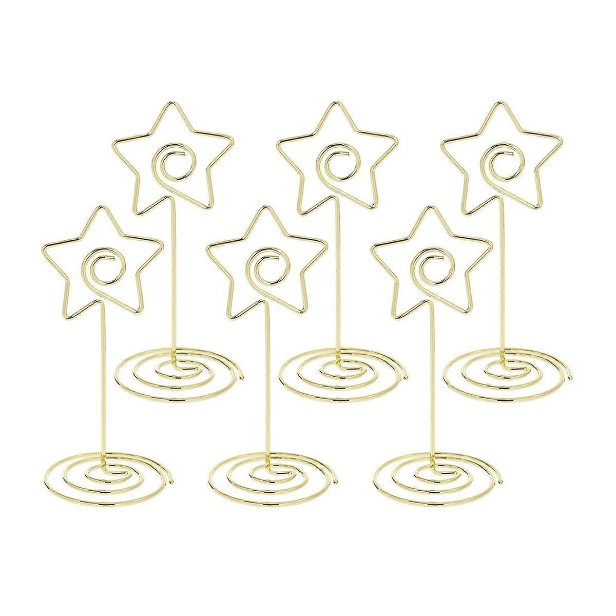 Memo Holder Clip Featuring Five-Pointed Star Shape For Table Decoration In Golden Color Ideal For Wedding Events 10Pcs