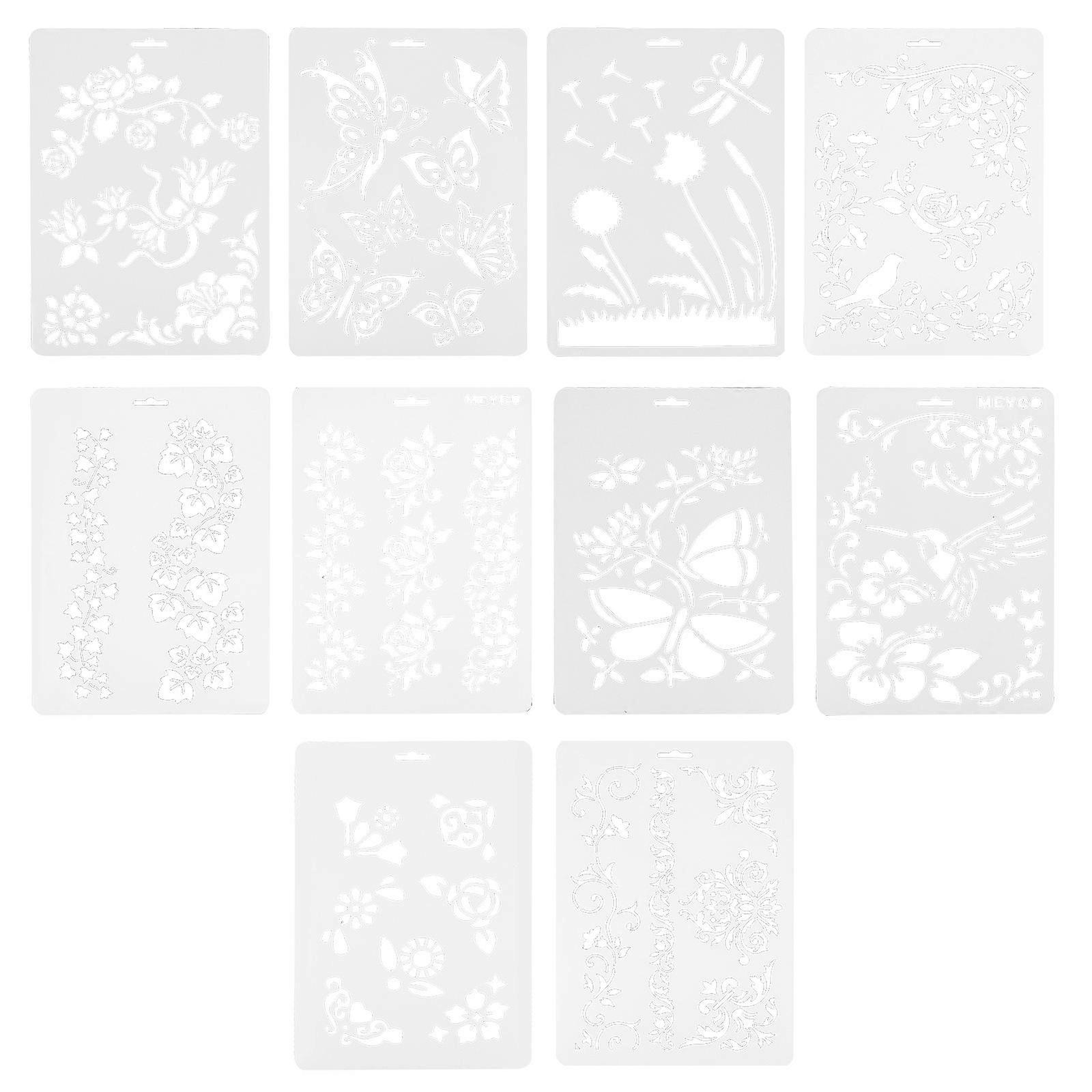 Painting Templates Tool Flower Theme for DIY Craft 30Pcs Reusable Stencils